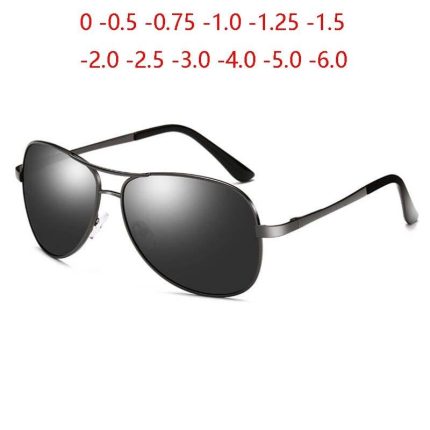 Oval Prescription Sunglasses Men Polarized Minus Lens Aviation Pilot Sunglasses Male 0 0.5 0.75 1.0 1.25 To 6.0